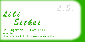 lili sitkei business card